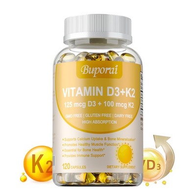 Vitamin D3+K2 120pcs - Immune and Cardiovascular Support, Bone and Joint Health