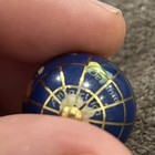 Yellow Gold Tone and Lapis Blue Color Labelled Continents Globe Pendant Untested — photo 9