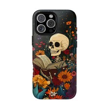 Skull Reading Book Tough Case For IPhone , Phone Cover Protective Best Gift