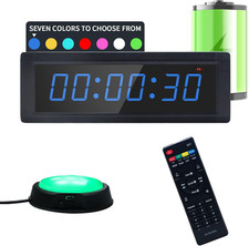 Gym Timer Clock with Remote Control Push Button,7 RGB Color, Programmable Inte