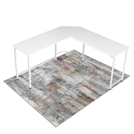 Heavy-Duty 48x60 Office Chair Mat for Hardwood & Tile Floors in Abstract Grey