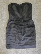 Express LBD Little Black Dress Satin Mini Fitted Date Sleeveless Womens Size 2