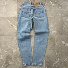 90s Vintage Levis 550 Jeans Womens 9 Tapered Leg 26x31 Denim Wash Blue USA Made