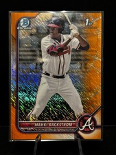 2022 Bowman Mahki Backstrom 1st Bowman Chrome Orange Shimmer 12/25 Braves SSP