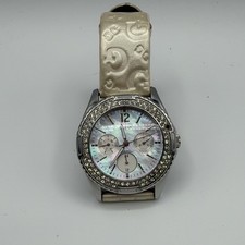 GUESS Watch G95432L Y2K Retro McBling Logo Strap Needs Battery Missing 1 Crystal