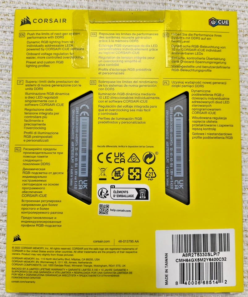 CORSAIR - VENGEANCE RGB 64GB (2x32GB) DDR5 6400MHz C32 UDIMM Desktop RAM - Image 2 of 2