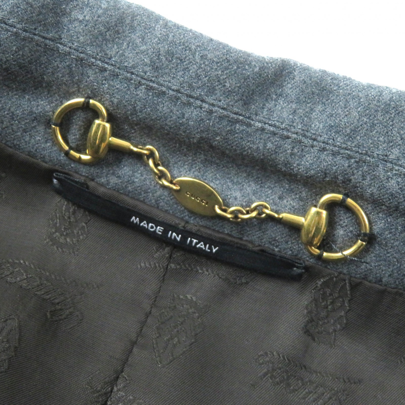 GUCCI wool lining logo all over pattern crest but… - image 8