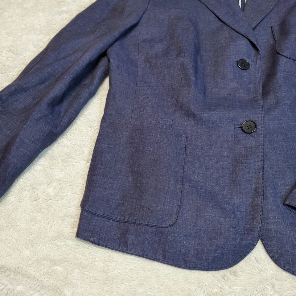 Talbots темно фиолетовый льняной Academia офис костюм комплект Blazer юбка плюс размер 16 - Изображение 3 из 4