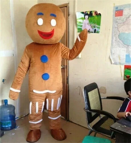 Navidad Pan de Jengibre Hombre Mascota Disfraz Trajes Juegos con disfraces Fiesta Juego Vestido LO ÚLTIMO Foto 3 de 4