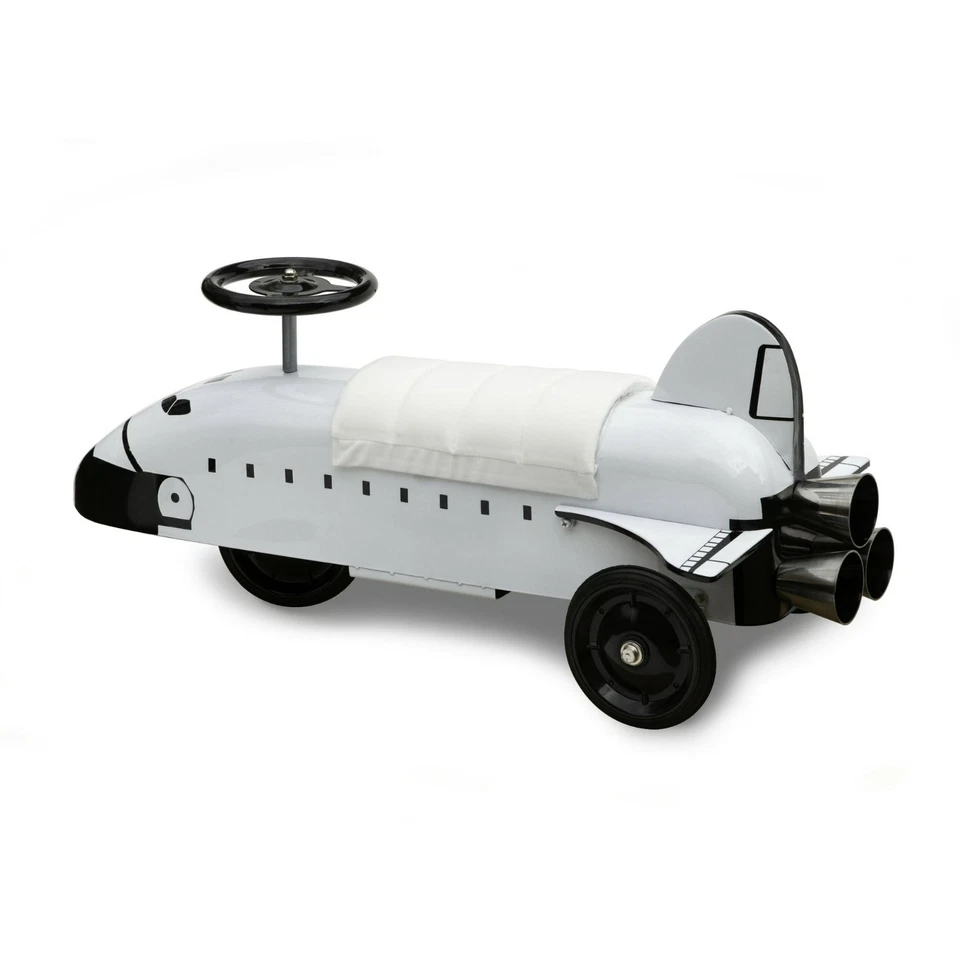 Brinquedo de passeio ônibus espacial NASA – Metal pé a chão foguete navio scooter infantil - Imagem 2 de 2