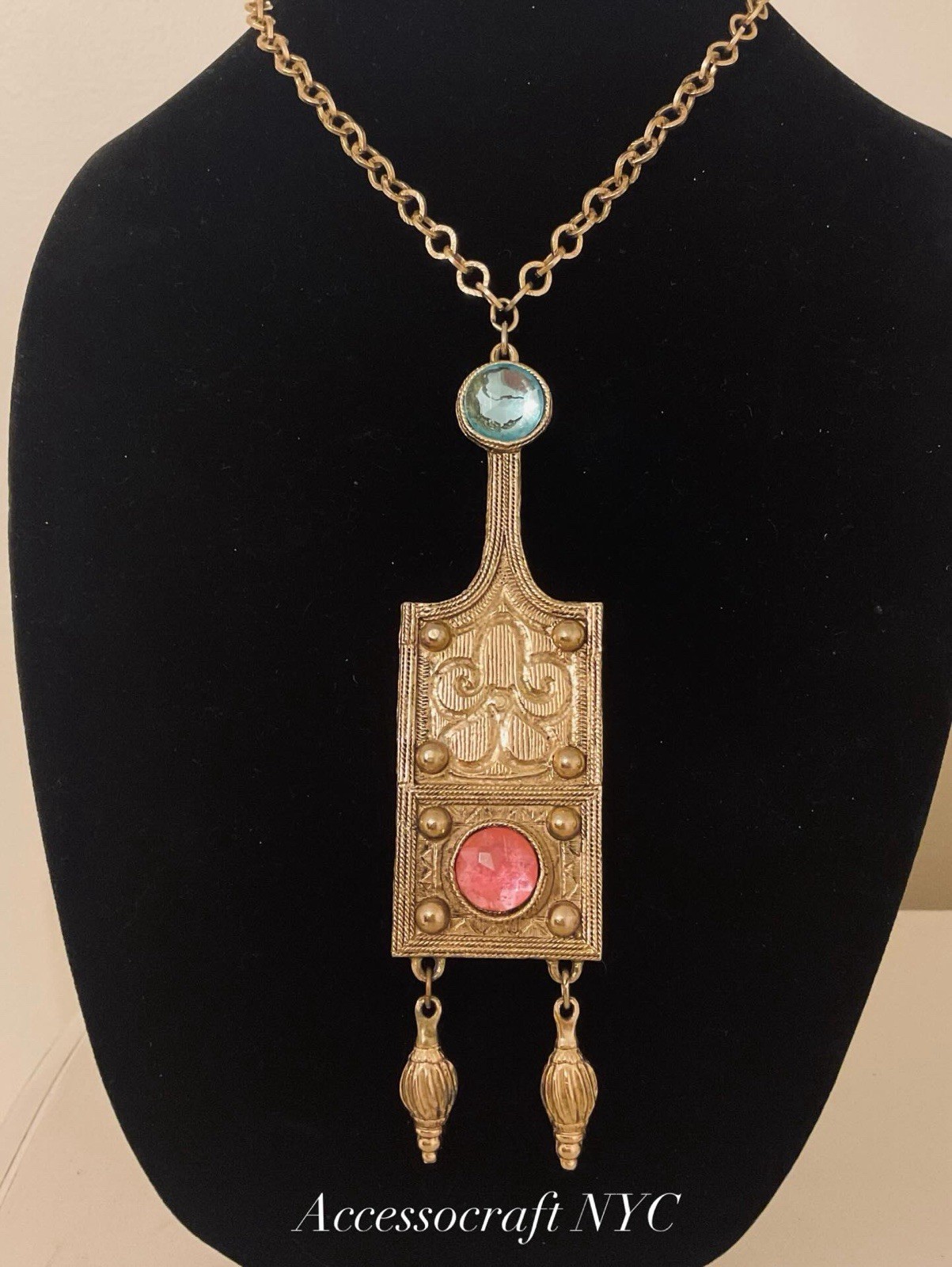 Accessocraft NYC Statement Rectangular Pendant Ne… - image 1