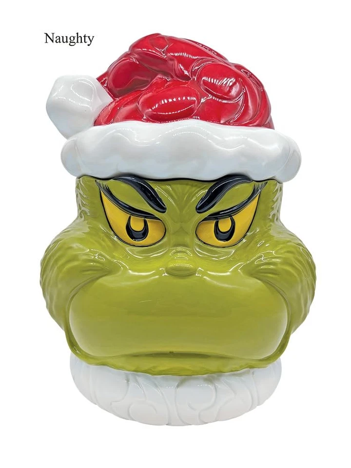 Dr. Seuss Grinch by Jim Shore Santa Grinch Naughty or Nice Two-Sided Cookie J... - Image 2 of 2