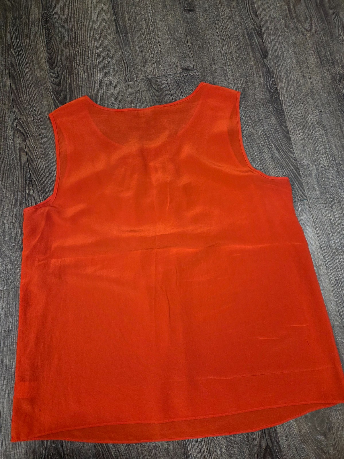 Talbots Very Thin Solid Orange 100% Silk Tank Top… - image 4