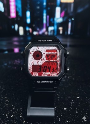 Custom Casio world time AE1200 bloodred 2