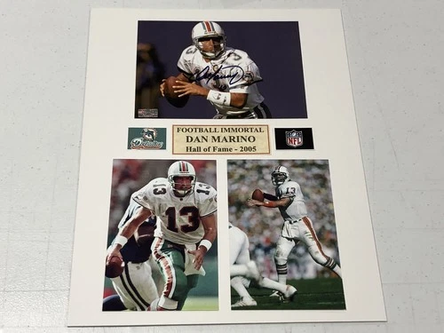 Dan Marino Signed Autograph 5X7 Photo 11x14 Matt. COA . HOF