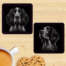English Setter Coasters, Set Of 2, Mug Mats, Gift