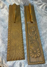 Vintage Scandinavian Hand Carved Vintage Mangle Board X 2 Heavy Wood Carved 1970