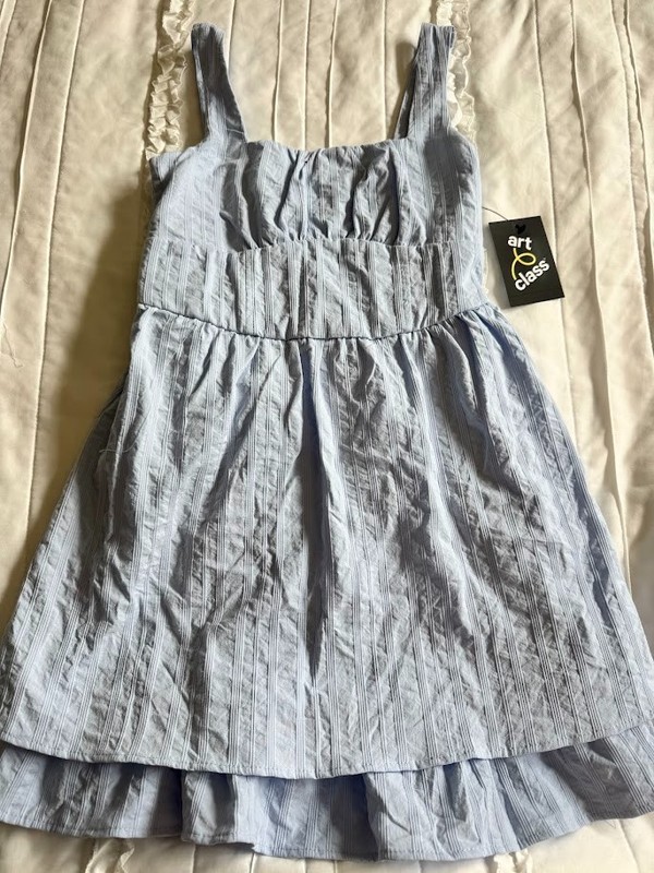 Art Class Girls Size 8 Blue Sleevless Dress Brand New