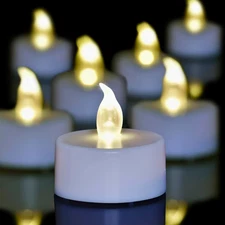 12 Pack LED Tea Lights Battery Operated Flickering Flameless Candles Warm White