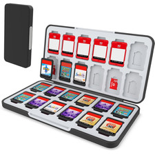 Switch Game Card Holder 24 Slots SD Storage Case Portable Black ABS Box Organ...
