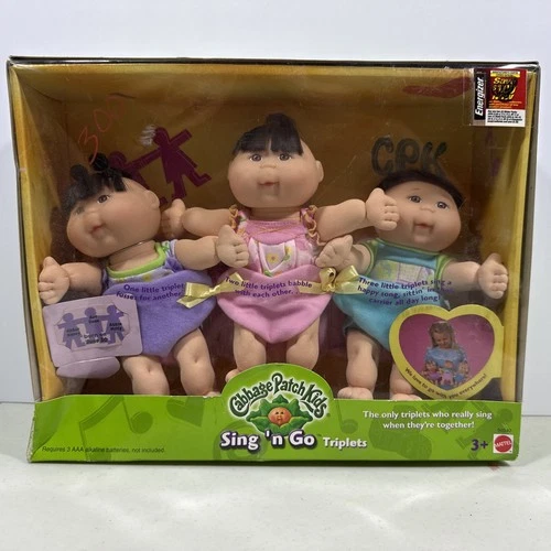 Cabbage Patch kids Sing ‘n Go Triplets 2001 Sealed