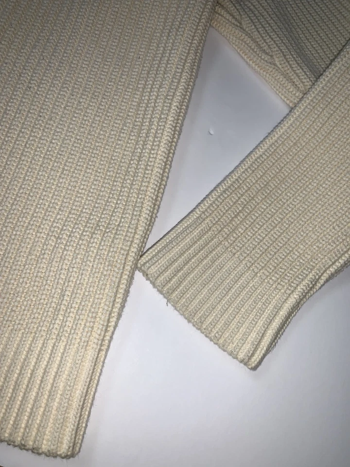 Suéter tejido cuello en V Banana Republic Heritage Collection algodón marfil para hombre XL Foto 4 de 4