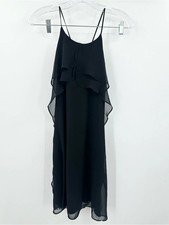 BCBG Maxazria Women's NWT Black Ruffled Layered Cocktail Dress Size Small