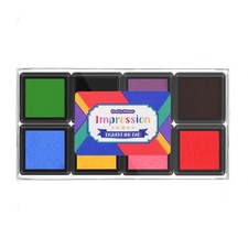 CraftyManor Mini 8 Color Pigment Ink Pads for Stamps, Fingerprint 8