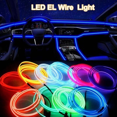 LED EL Leuchtdraht Wire Kabel Neon Lichtschnur LED Licht Glühen Draht Lichteff