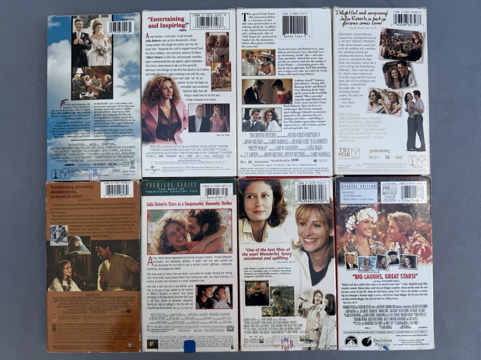 Julia Roberts Lot of 8 VHS Tapes Brockovich Stepmom Pretty Woman Wedding Pelican Foto 2 de 4