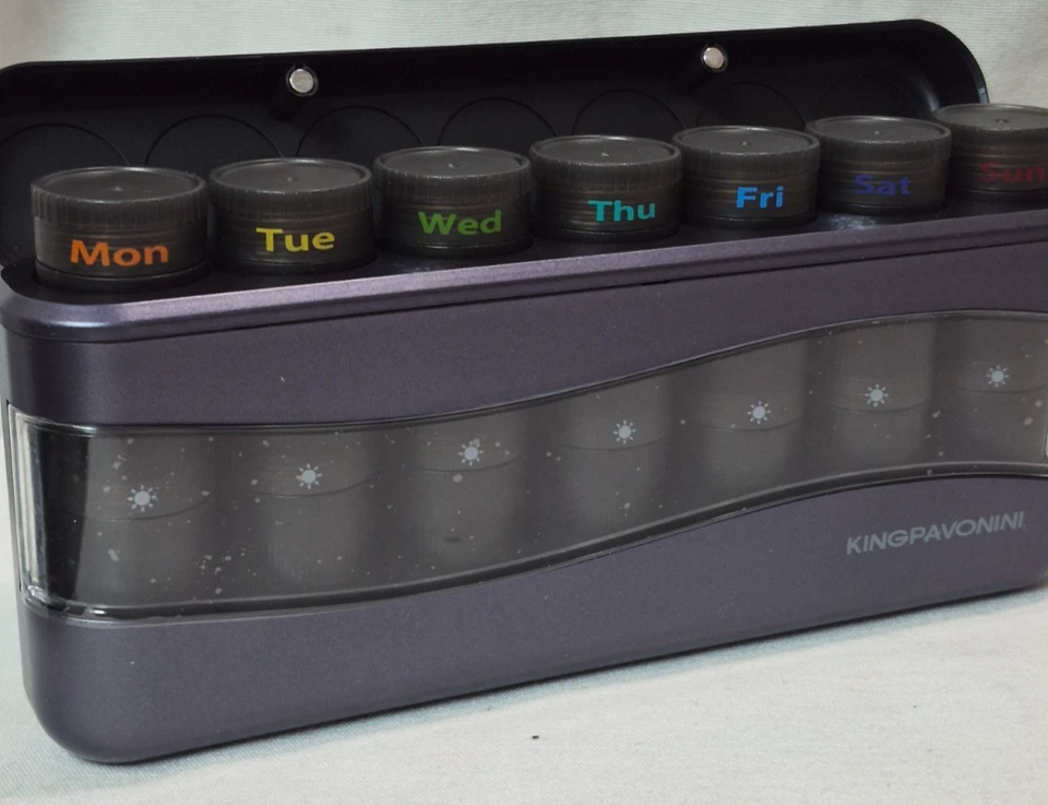 KingPavonini Weekly Pill Organizer 2/3 Times a Day Magnetic Travel Pill Case - Image 3 of 4