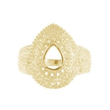 Semi Mount 6x8MM Pear Shape Faceted Ring Sterling Silver Jewelry