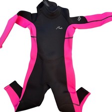 Hevto Guardian Kids Wetsuit Pink Black 3mm Neoprene Full Body Size 4 NEW
