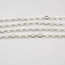 925 Sterling Silver Hollow Flat Cable Lightweight Chain 5.5mm - 1 Foot