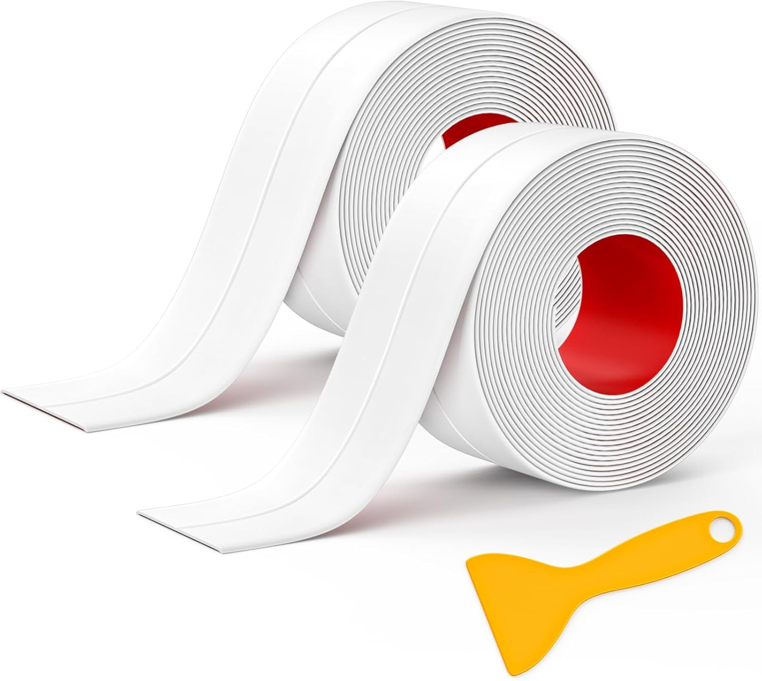 Bath Sealant Strip, 2 Rolls Bathroom Sealant Tape, Self Adhesive Caulk Strip, Wa