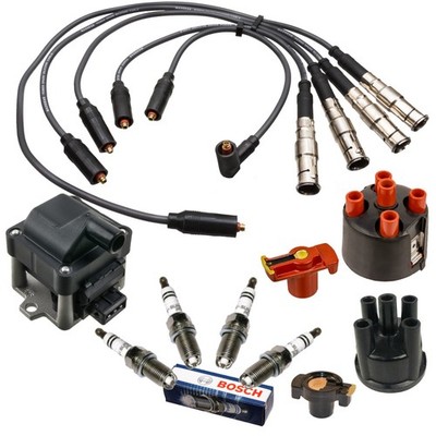 Zündkabel Zündkerzen Zündspule Verteilerkappe für 1.6 74kW VW Golf 3 + Cabrio 1E