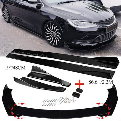 Front Bumper Lip Spoiler Splitter+Side Skirt+Rear Lip For Chrysler 200 2011-2017