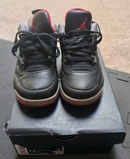 Nike Air Jordan 4 Retro Bred Reimagined Black Red Gray Shoes BQ7669-006 Size 12C