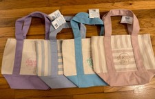 Trader Joe s Mini Pastel Stripe Canvas Tote Bag Limited Edition Set Of 4