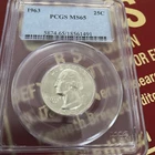 1963 Washington Quarter MS65 PCGS Blue Label