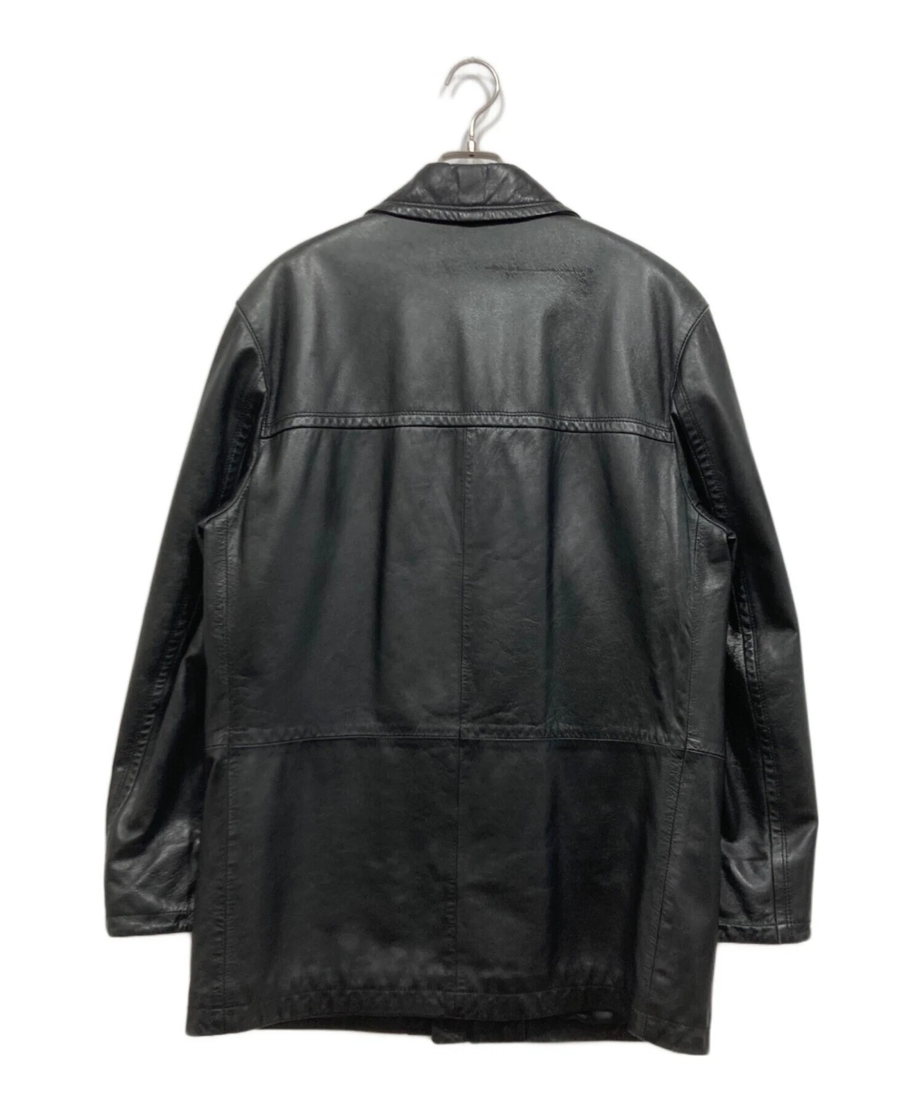 VERA PELLE Zip Leather Jacket Men's Size M Black - product detail image 2
