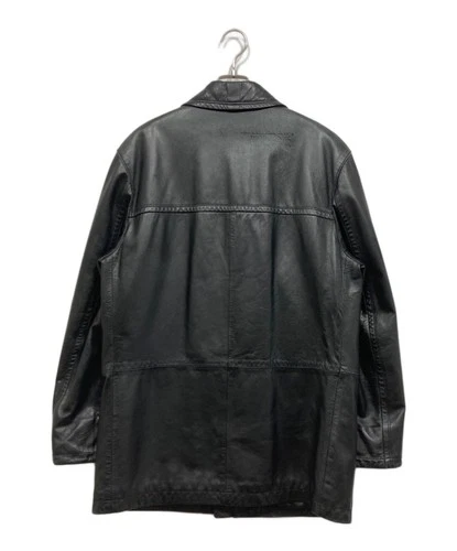 VERA PELLE Zip Leather Jacket Men's Size M Black image 2