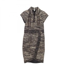 Chanel Dress Wool Black Size 38 Length 42.9 in