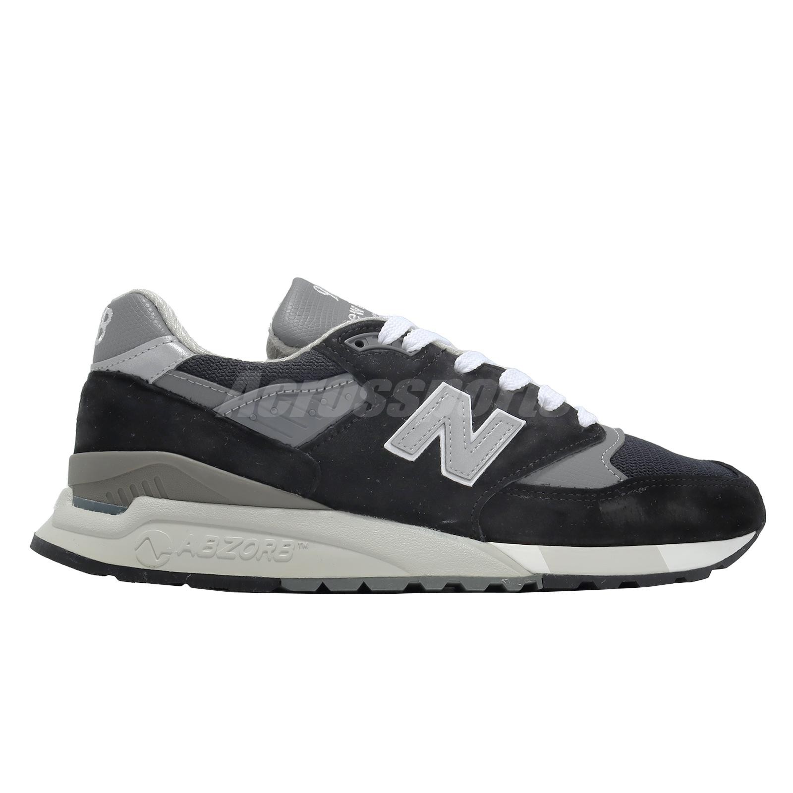 New Balance 998 NB Made In USA Black Silver Men Casual Shoes U998BL-D thumbnail 6