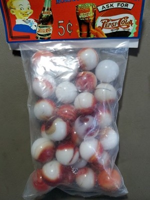 MIXED BAG Of Pepsi Cola ''Little Boy 5 Cents'' Promo Marbles UNOPENED