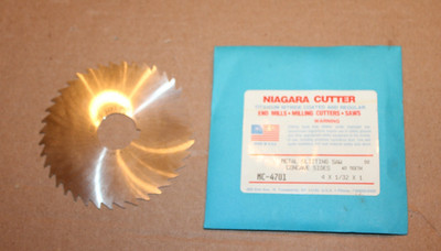 NIAGARA MC-4701 4 X 1/32 X SLITTING SAW CUTTER CONCAVES SIDES 40 TEETH - NEW