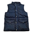 Men's Nike Snowboarding Quilted Goose Down Vest Pockets Navy Blue Sz Small