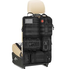Tactical Backseat Car Organizer with 5 Detachable MOLLE Pouches, 1000D Oxford...