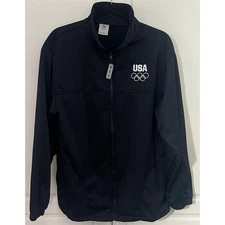 United States Olympic Committee Black Track Style Jacket Size L