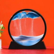 3D Moving Sand Art Picture Round Glass Hourglass Deep Sea Sandscape Home Decor